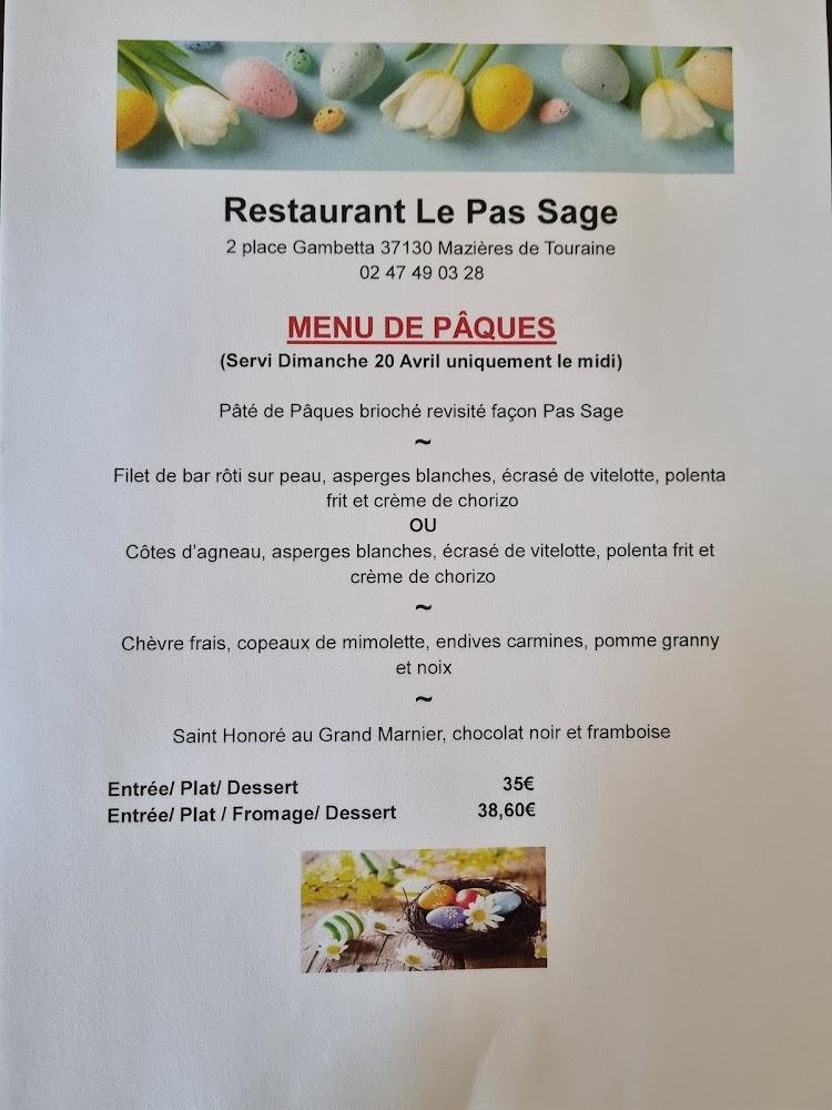 Restaurant Le Pas Sage - Menu Image 1